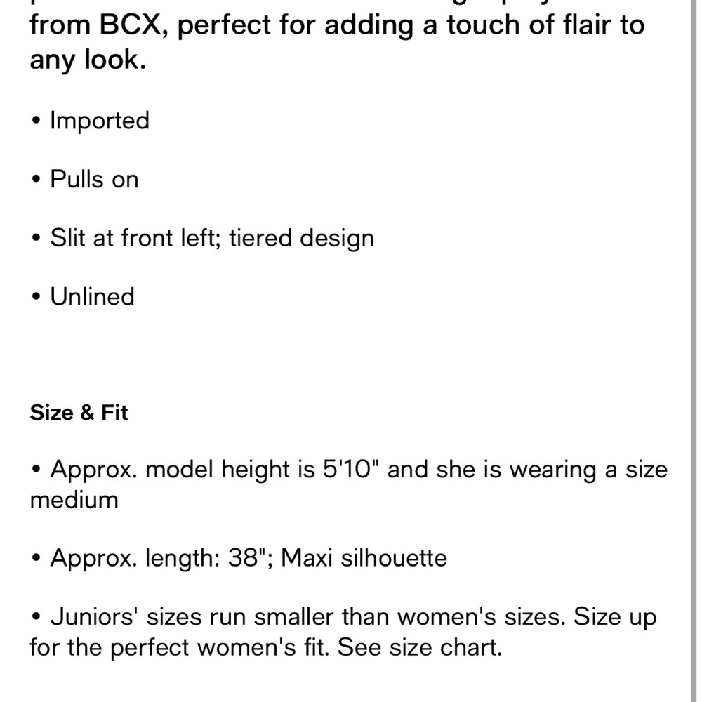BCX Cream Pink Midi Skirt with A-Line Slit - Picture 5 of 5